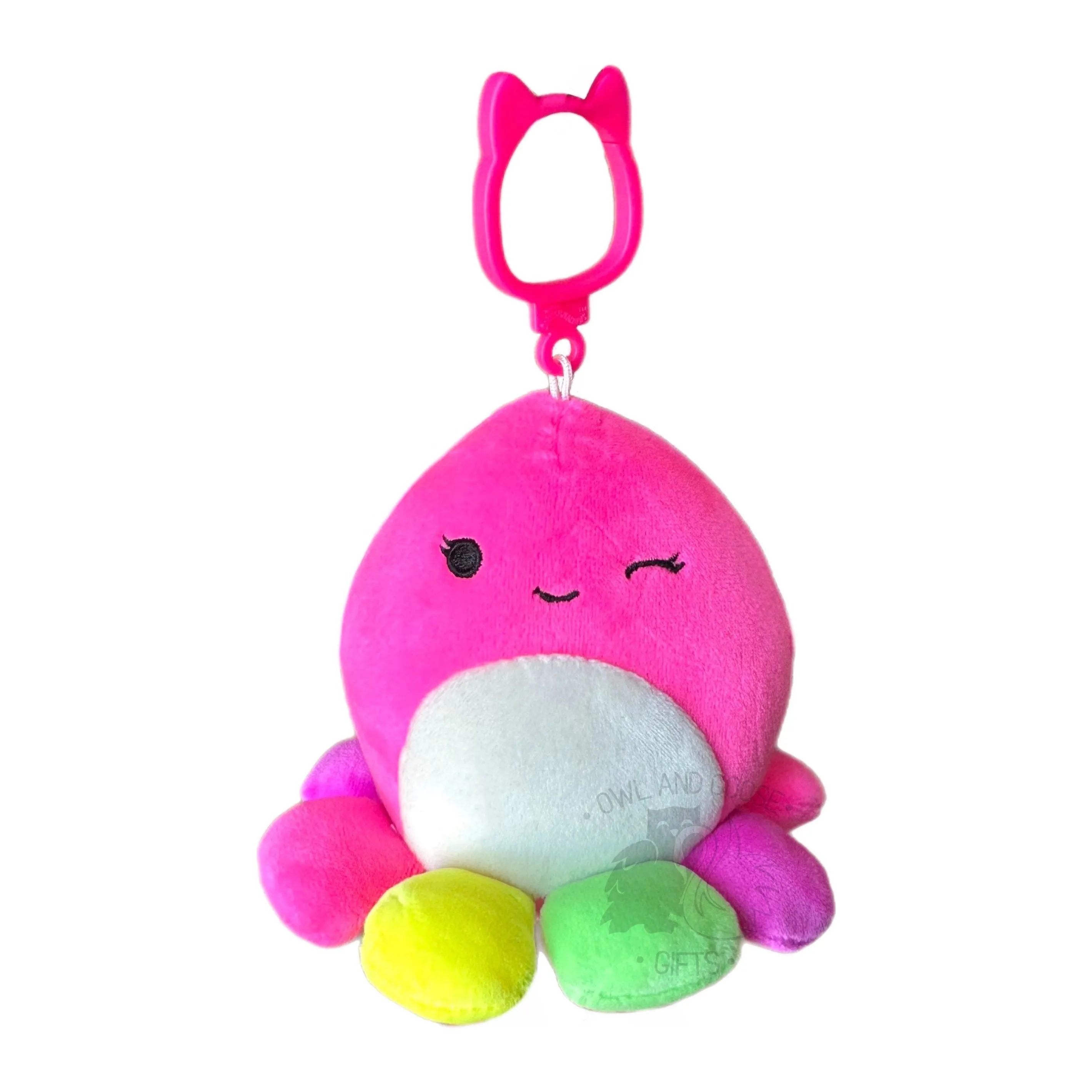 Squishmallow 3.5 Inch Lasla the Pink Octopus Plush Clip