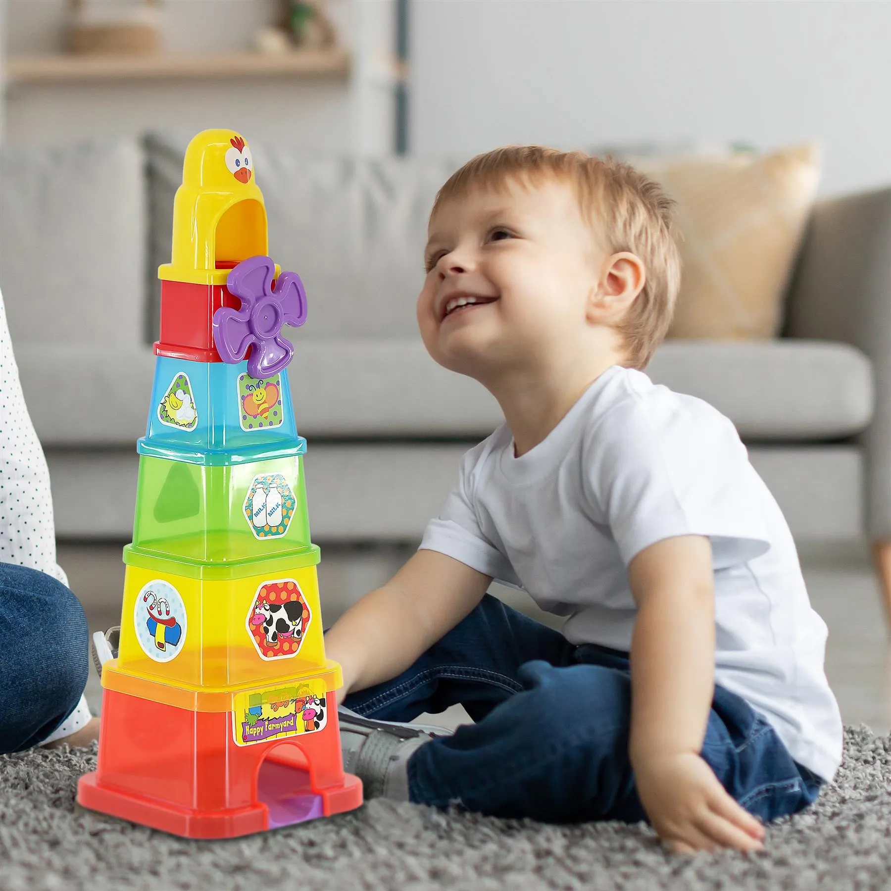 Stacking Nesting Cups Blocks - Happy Farmyard Spin