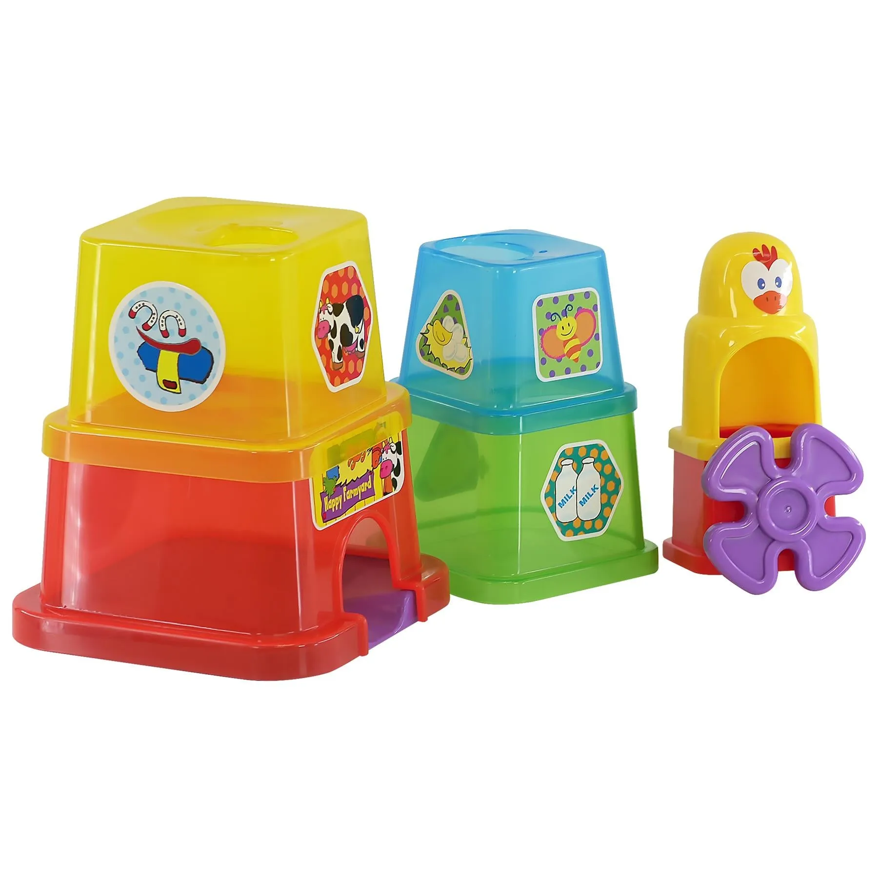 Stacking Nesting Cups Blocks - Happy Farmyard Spin