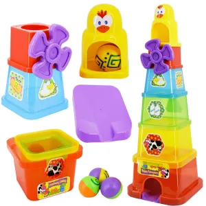 Stacking Nesting Cups Blocks - Happy Farmyard Spin