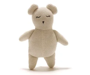 White Isla the Organic Teddy Bear Sensory Toy