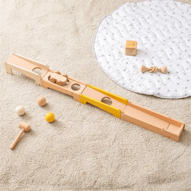 Wooden Knocking Running Ball Track Toy