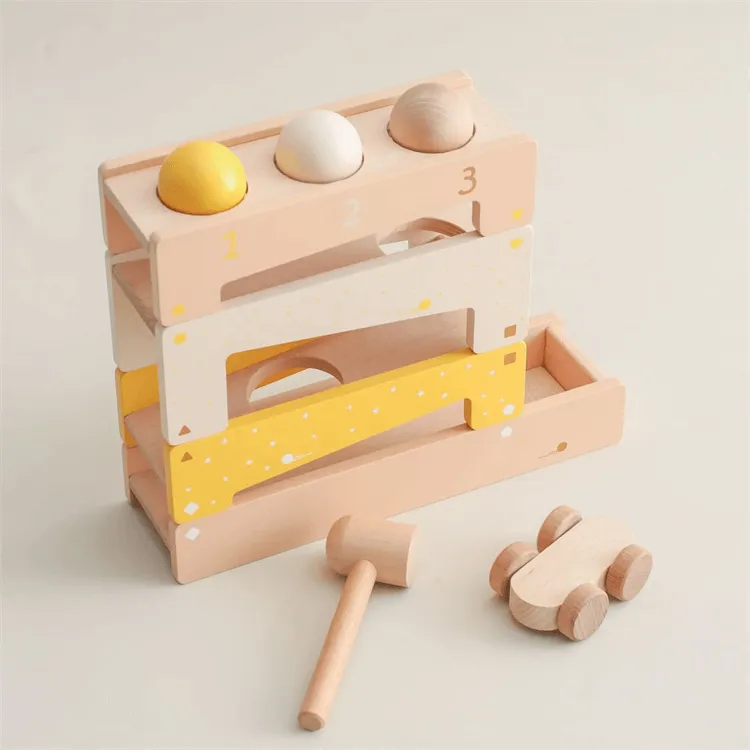 Wooden Knocking Running Ball Track Toy