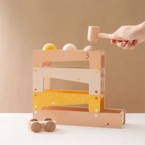 Wooden Knocking Running Ball Track Toy