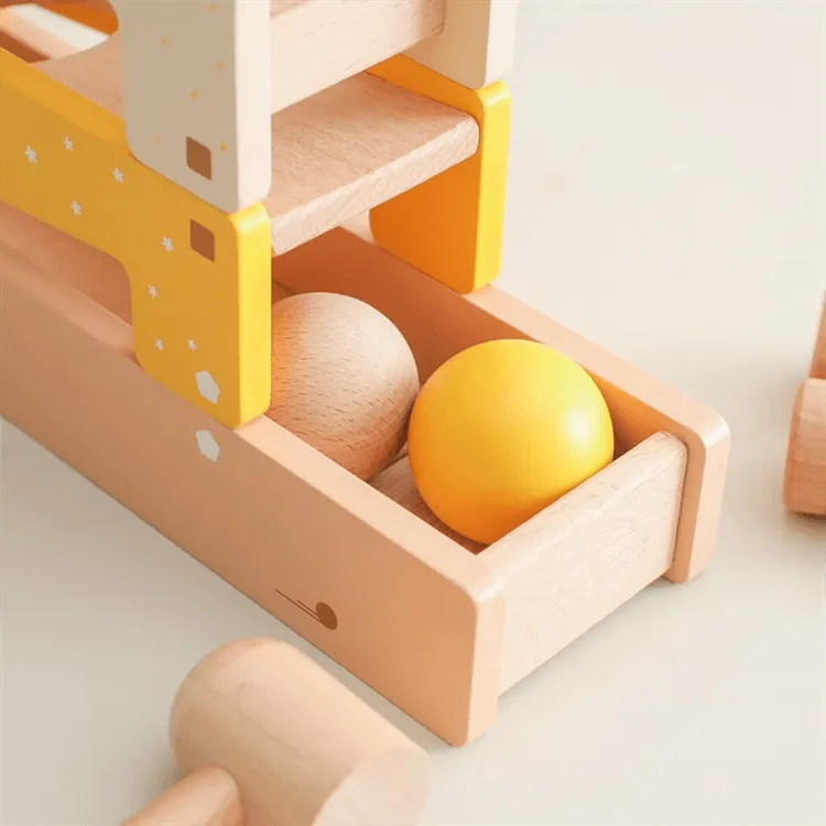 Wooden Knocking Running Ball Track Toy