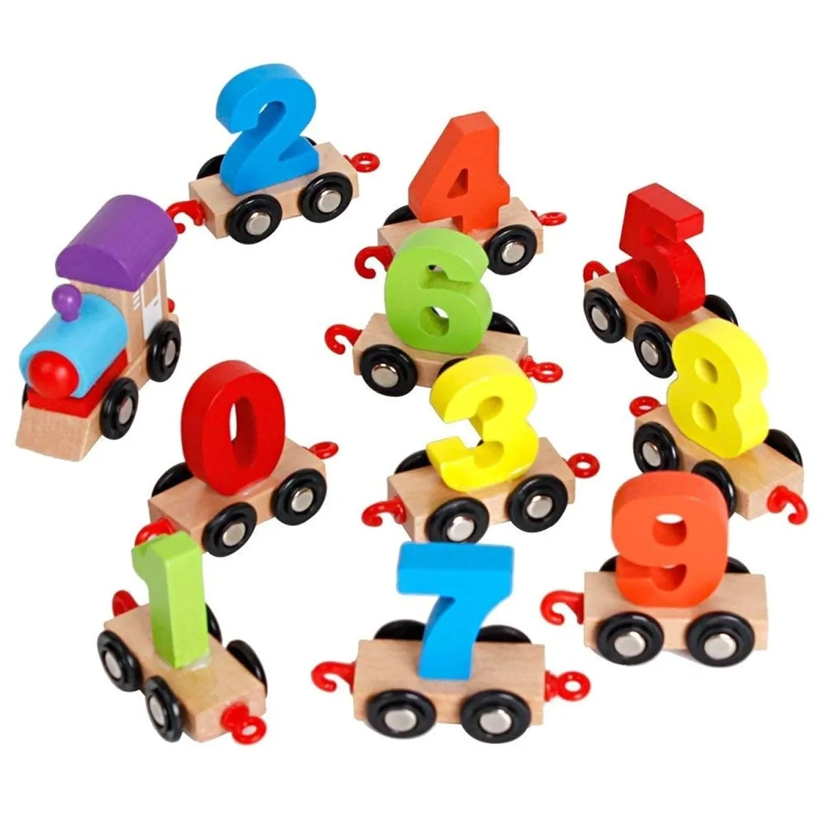 Wooden Numbers Train Set for PreSchoolers