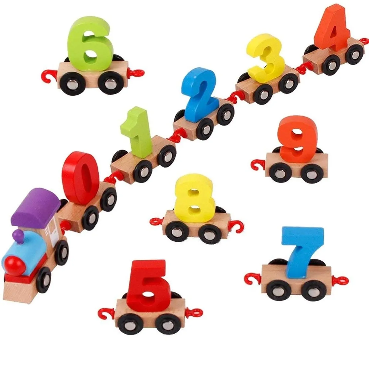 Wooden Numbers Train Set for PreSchoolers