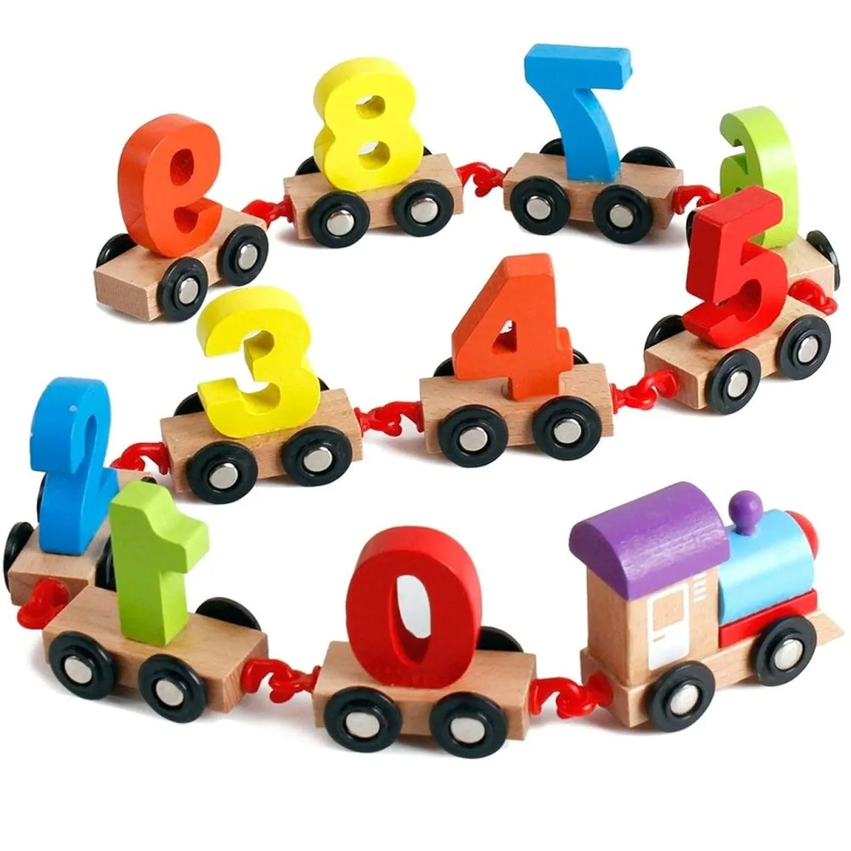 Wooden Numbers Train Set for PreSchoolers